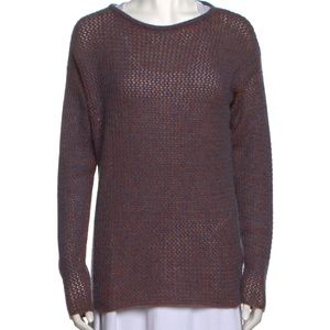 The Elder Statesman castaway womens crew blue grey orange cashmere sweater smal